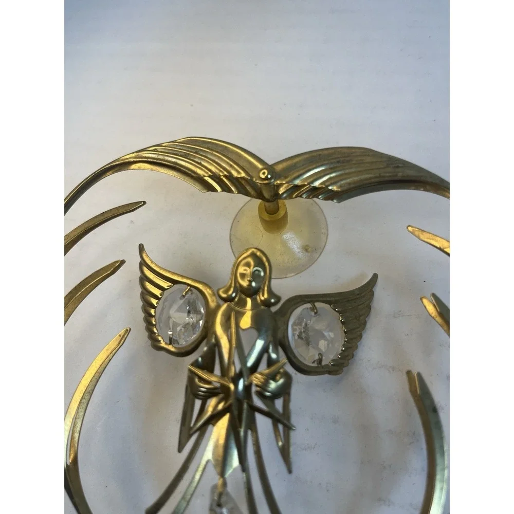 Vintage Gold Plated Angel Heart Holding a Star Suncatcher 1996 Mascot‎ Suction